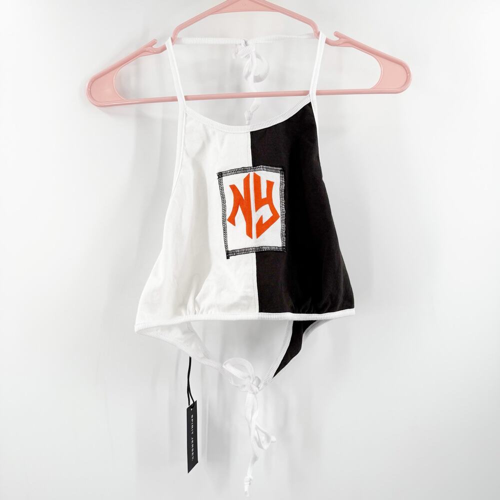 Spirit Jersey NY Halter Top SZ Small NWT Blocked New York Crop 90s Inspire Retro
